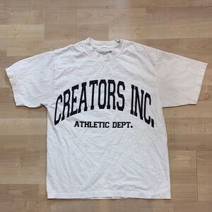 White Short Sleeve Tee with Athletic Dept. Design